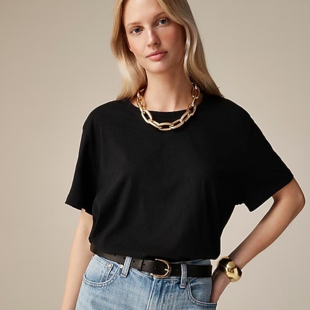 J crew black Vintage jersey classic-fit crewneck T-shirt